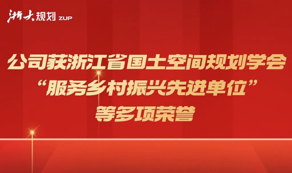 公司获浙江省国土空间规划学会“服务乡村振兴先进单位”等多项荣誉